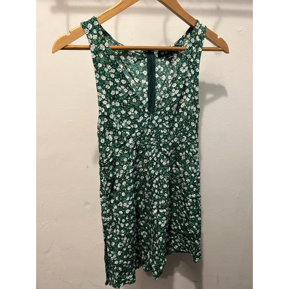 Motel Rocks Sleeveless Green Floral Dress, Size S